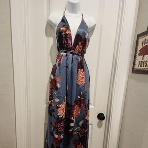 Floral Maxi Dress with Belt